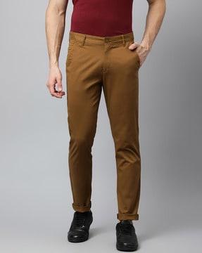 slim fit flat-front chinos