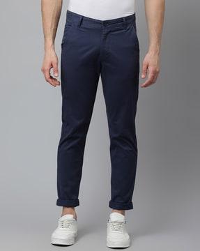 slim fit flat-front chinos