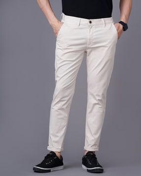 slim fit flat-front chinos