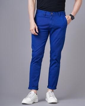 slim fit flat-front chinos