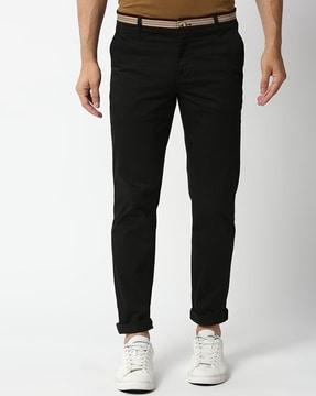 slim fit flat-front chinos