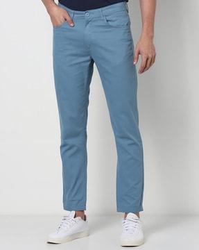 slim fit flat-front chinos