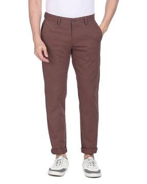 slim fit flat-front chinos