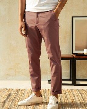 slim fit flat-front chinos