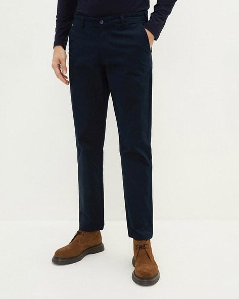 slim fit flat-front chinos