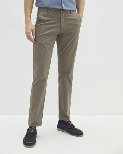 slim fit flat-front chinos