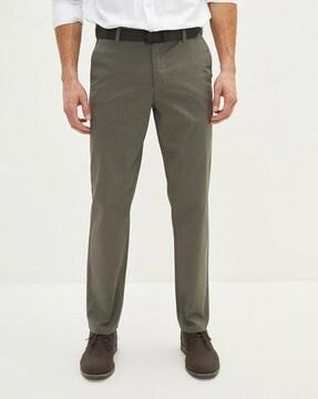 slim fit flat-front chinos