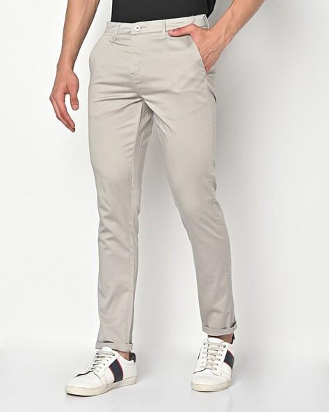 slim fit flat-front chinos