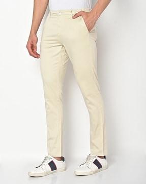 slim fit flat-front chinos