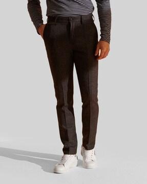 slim fit flat-front chinos