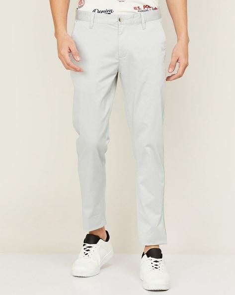 slim fit flat-front chinos