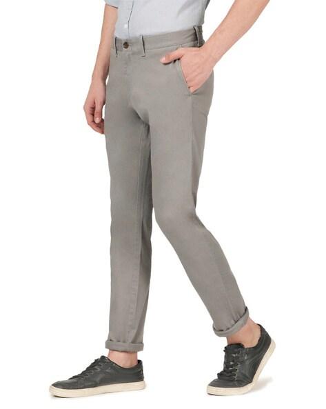 slim fit flat-front chinos