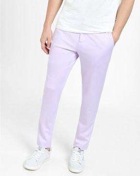 slim fit flat-front chinos