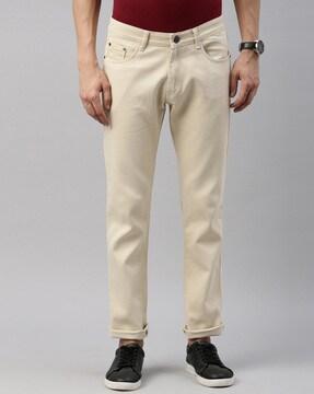 slim fit flat-front chinos