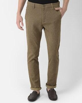 slim fit flat-front chinos