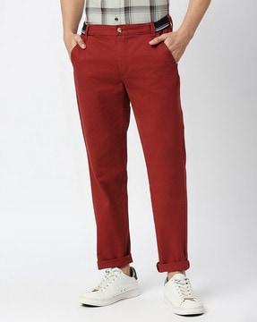 slim fit flat-front chinos