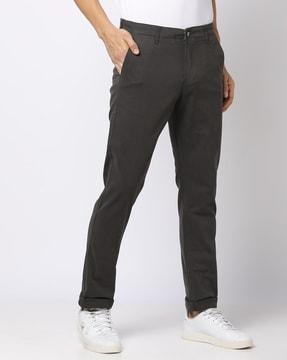 slim fit flat-front chinos