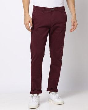 slim fit flat-front chinos