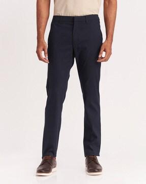 slim fit flat-front chinos