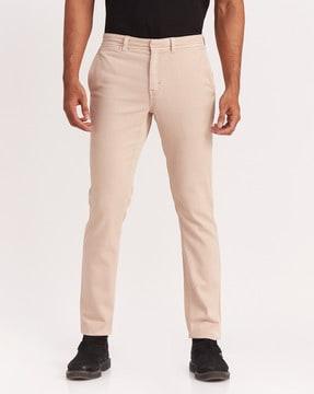 slim fit flat-front chinos