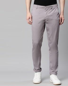 slim fit flat-front chinos