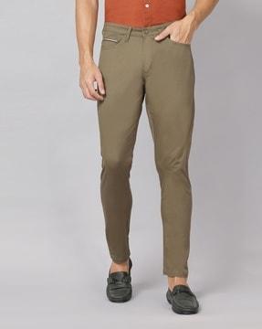 slim fit flat-front chinos