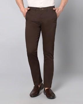 slim fit flat-front chinos