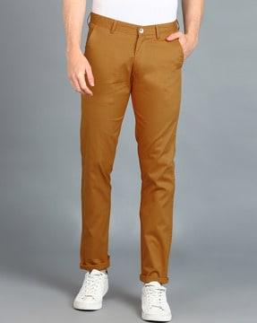 slim fit flat-front chinos