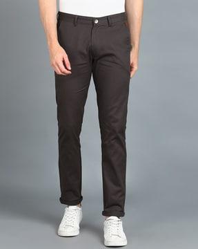 slim fit flat-front chinos