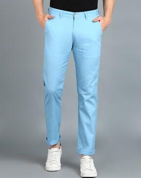 slim fit flat-front chinos