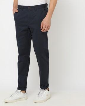 slim fit flat-front chinos