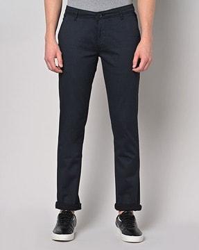 slim fit flat-front chinos