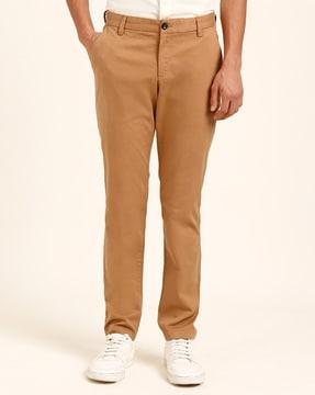 slim fit flat-front chinos