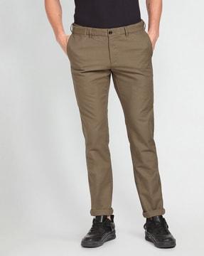 slim fit flat-front chinos