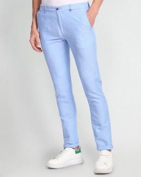 slim fit flat-front chinos