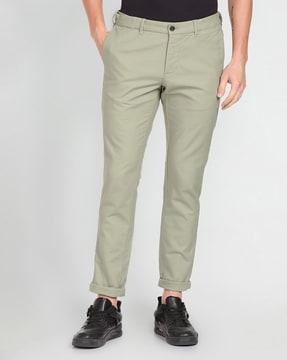 slim fit flat-front chinos