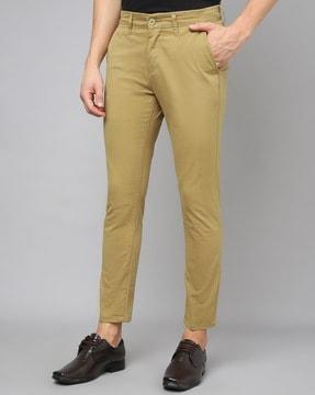 slim fit flat-front chinos