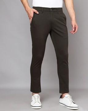 slim fit flat-front chinos