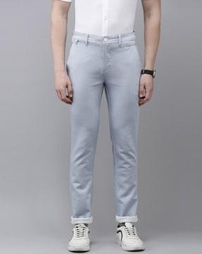 slim fit flat-front chinos