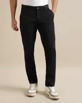slim fit flat front chinos