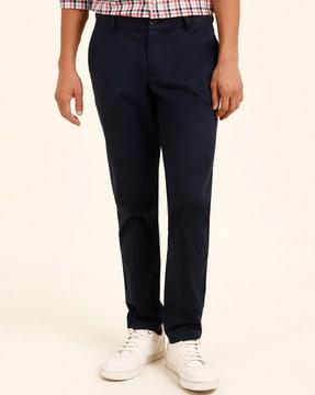 slim fit flat front chinos