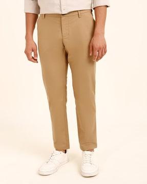 slim fit flat front chinos