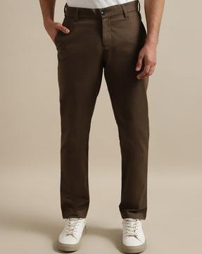 slim fit flat front chinos