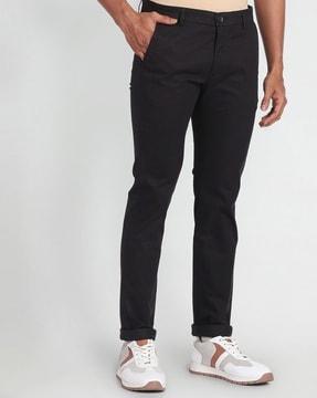 slim fit flat-front chinos