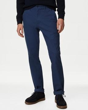 slim fit flat-front chinos