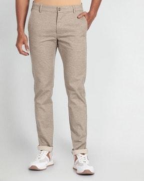 slim fit flat-front chinos