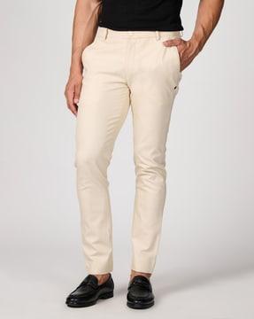 slim fit flat-front chinos