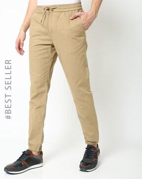 slim fit flat-front cuffed trousers