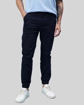 slim fit flat-front jogger pants