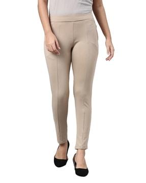 slim fit flat-front pants